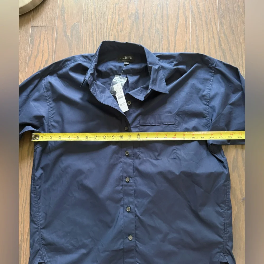 J. CREW COLLECTION Feather-Trim Cotton Poplin Button-Up Shirt Size 8